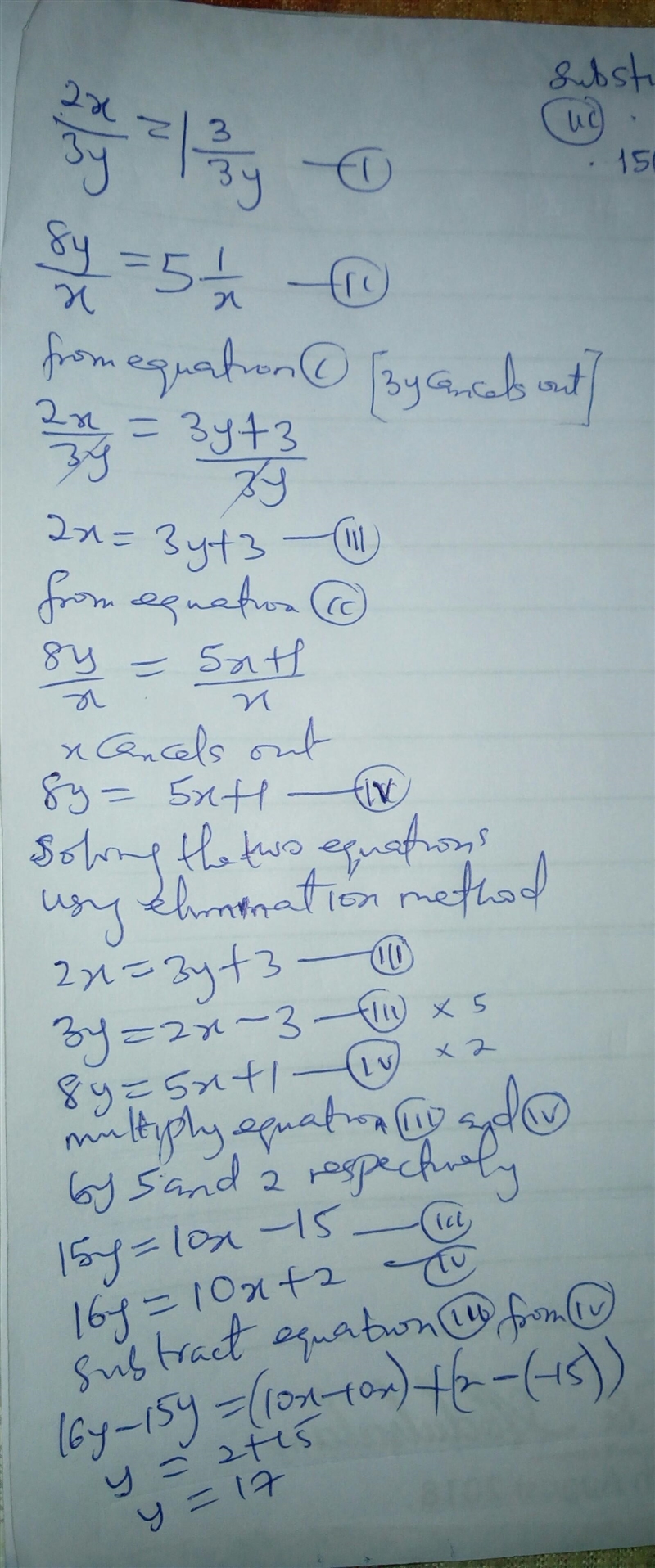 Si el duplo del mayor de dos numeros se divide entre el el triplo del menor, el cocient-example-1