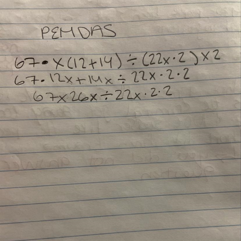 67×x[12+14]÷[22x×2]×2-example-1