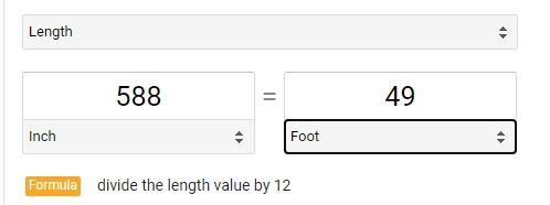 Is 46 ft more than 588 in?​-example-1