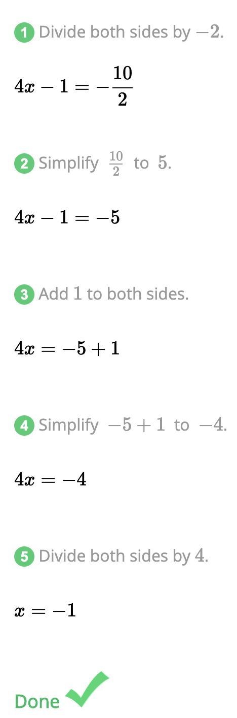 Need help please -2(4x-1)=10-example-1