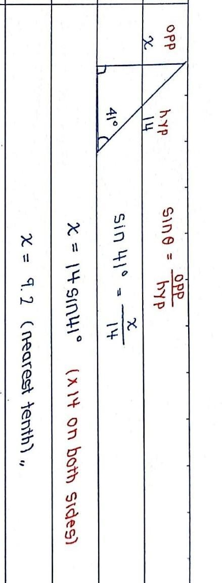 Solve for x in the triangle. Round your answer to the nearest tenth. 1 X 41°-example-1