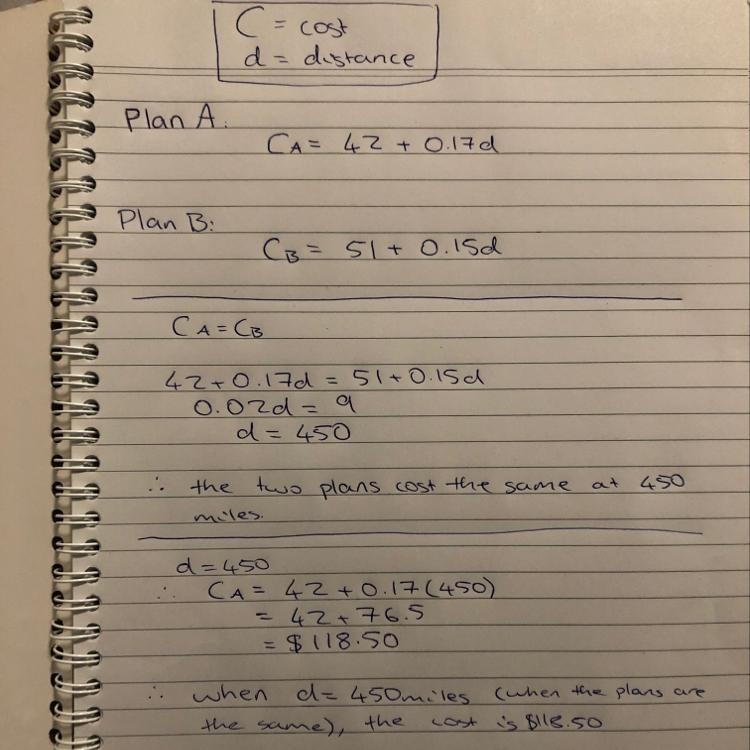 Diane will rent a car for the weekend. She can choose one of two plans. The first-example-1