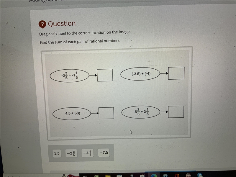 Drag each label to the correct location on the image. Find the sum of each pair of-example-1