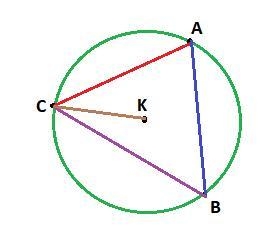 In circle K, points A, B, and C lie on the circle. Which of the following would not-example-1