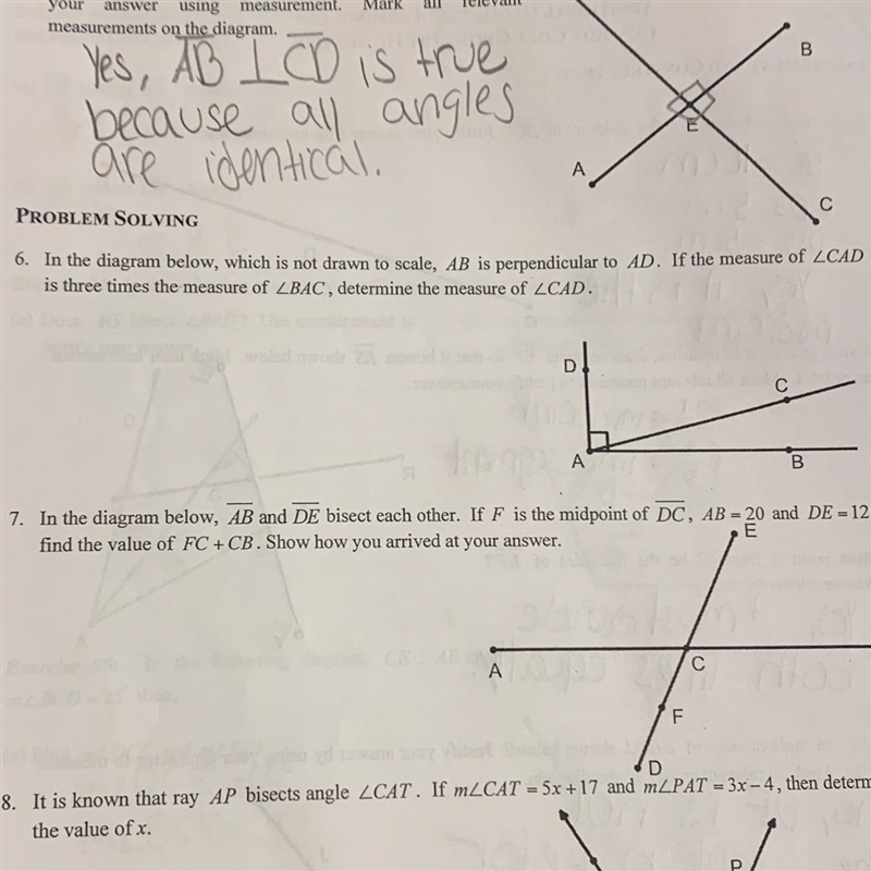 in the diagram below which is not drawn to scale a b is perpendicular to a d if the-example-1