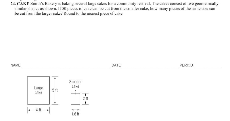 Smiths bakery is baking several large cakes for a community festival. The cakes consist-example-1