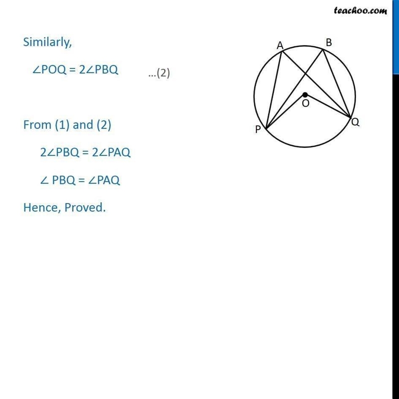 Prove that the angles in the same segment of a circle are equal.-example-2