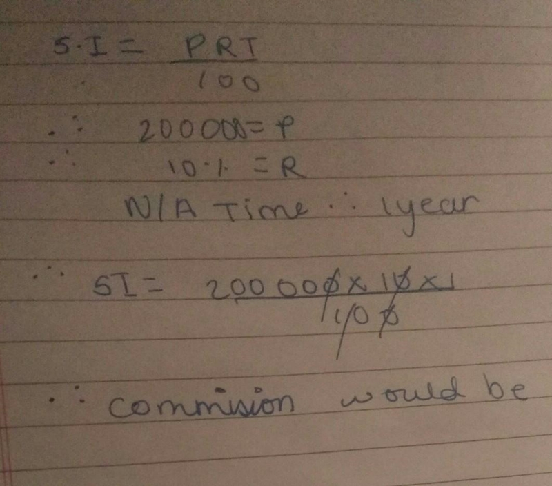 How much commission will be of Rs. 2,00,000 at the rate of 10%?-example-1