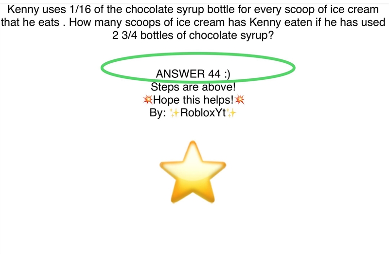 Kenny ueses 1/16 of the bottle of syrup every scoop of ice cream he eats how many-example-1