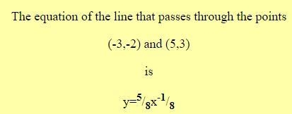 Write an equation standard form for the line that goes through the following points-example-1