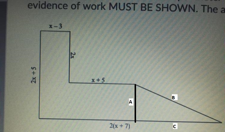 Determine an expression for the perimeter of the following shape. I need a step by-example-1