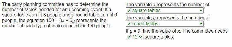 The party planning committee has to determine the number of tables needed for an upcoming-example-1