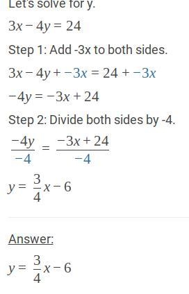 WORTH 30 PTS 1. Given the equation 3x – 4y = 24. Find two solutions to the equation-example-2