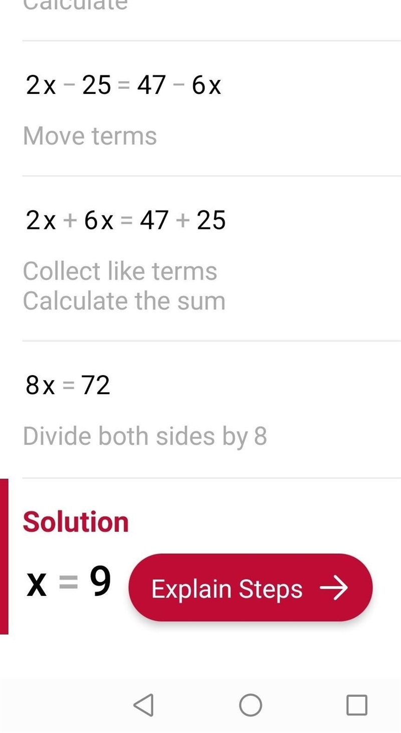 Solve the equation: 2(x-2)-21=47-6x-example-2