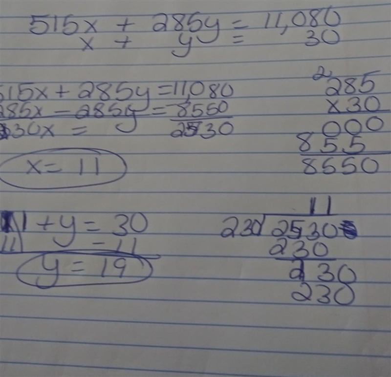 515x + 285y=11,080. X+Y=30-example-1