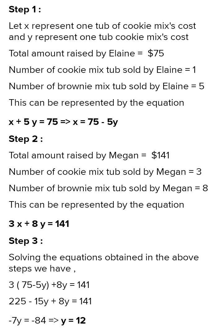 The soccer team is selling tubs of cookie dough and brownie mix for a fundraiser. Elaina-example-2