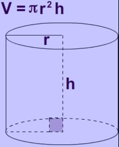 What is the equation to solve the volume of a cylinder?-example-1