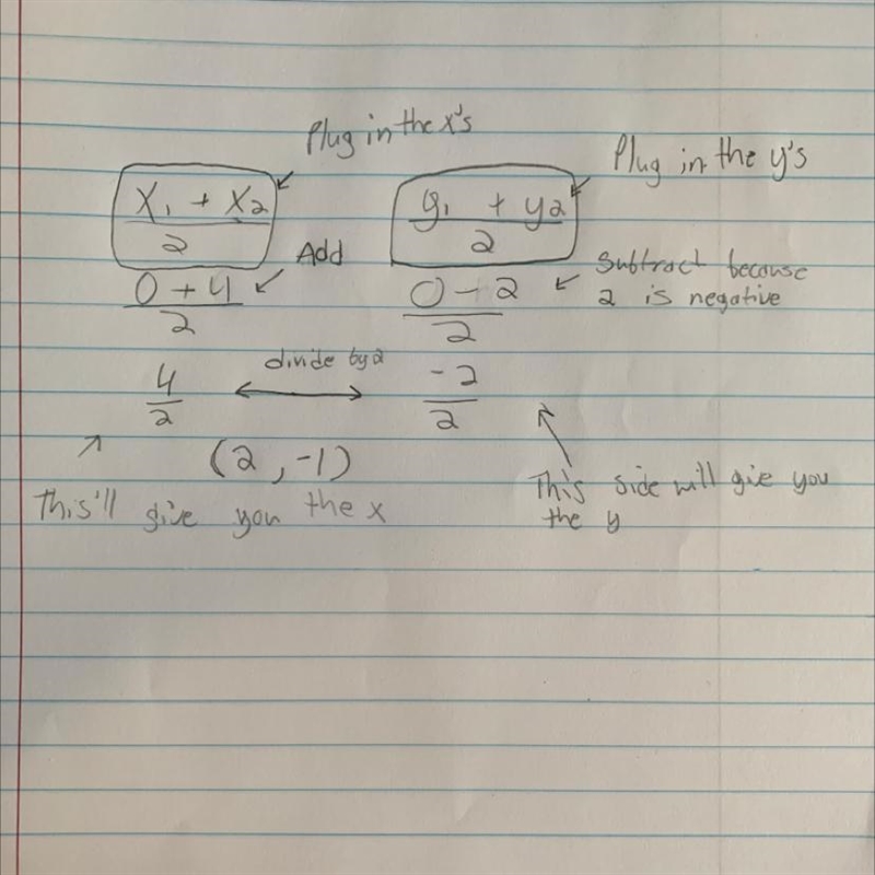 Write an equation of the line that passes through the points: (0,0), (4,-2)-example-1