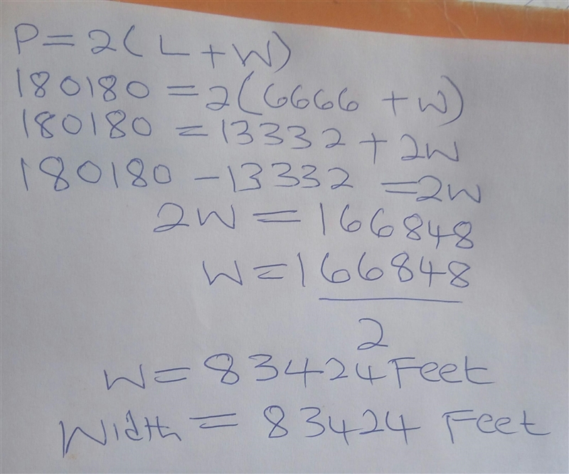 he perimeter of a rectangle must be less than 180180 feet. If the length is known-example-1