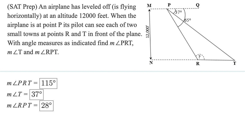 (SAT Prep) An airplane has leveled off (is flying horizontally) at an altitude 12000 feet-example-1