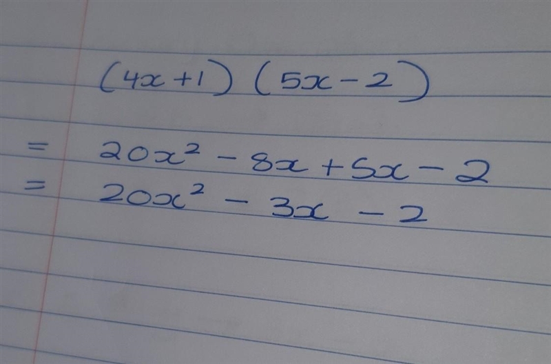 (4x+1)(5x-2) What’s the answer-example-1