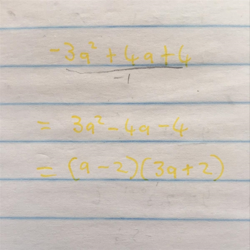 Factorize completely - 3a² + 4a + 4 ​-example-1