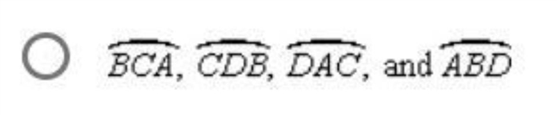 What are the major arcs of o0 that contain point B?-example-1