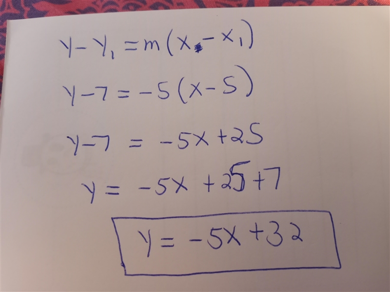 Find the equation of the line that is parallel to the given line and passes through-example-1