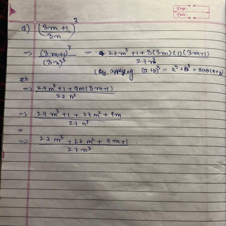 Expand (3m+1/3n)^3 pls explain step by step-example-1