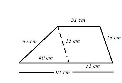 the length of two parallel sides of a trapezium are 91 cm and 51 cm and the length-example-1