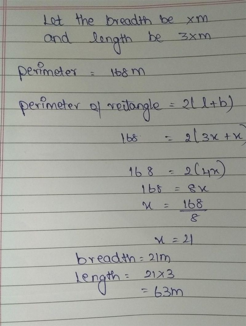 the length of a rectangular pool is three times its width. The perimeter of the rectangular-example-1