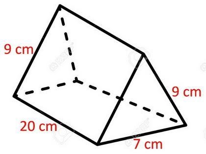 Quincy folds a piece of cardboard to make the three sides of a triangular prism open-example-1