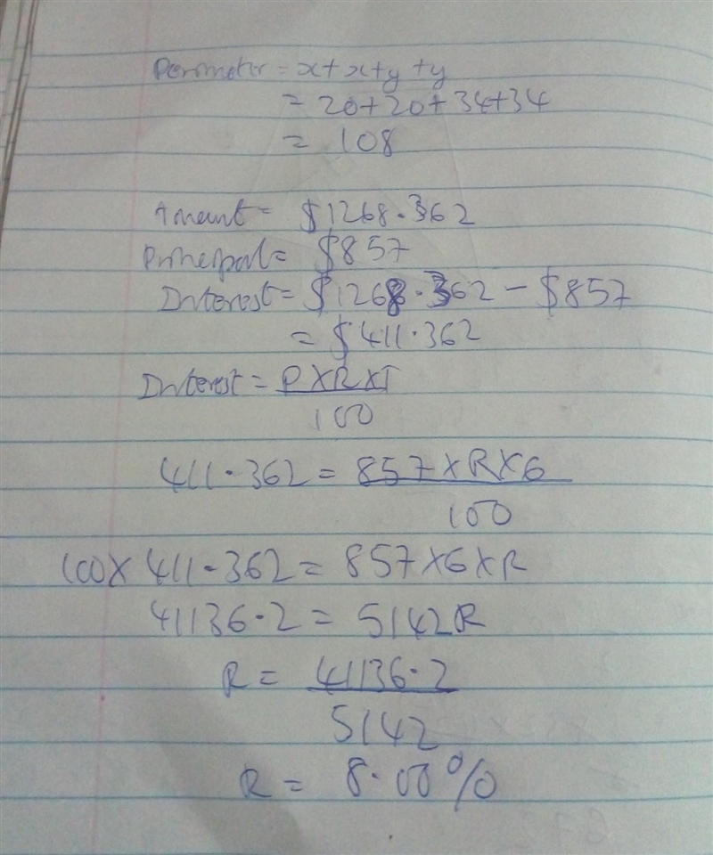 7 What was the interest rate if your balance on an investment of $857 at the end of-example-1