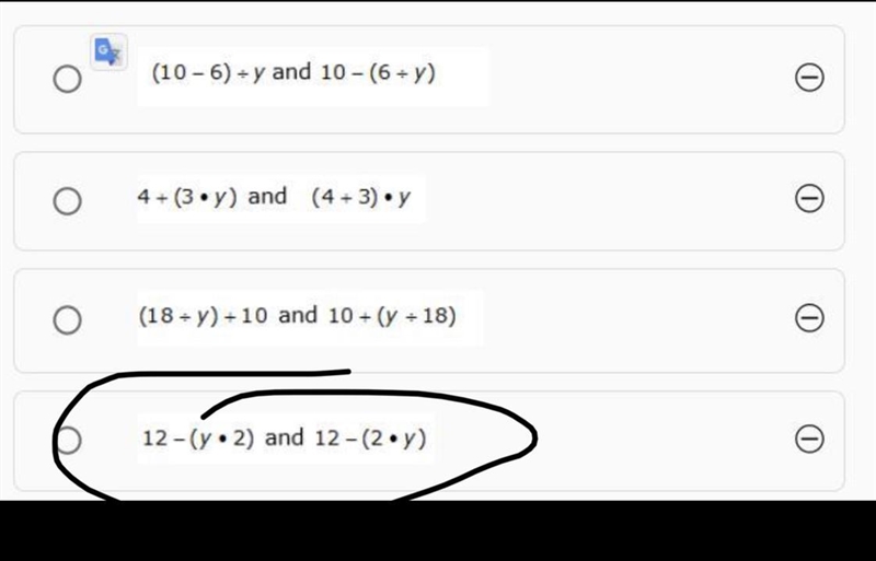 9. Which two expressions are equivalent? plsss i have 5 ins to get this questoion-example-1