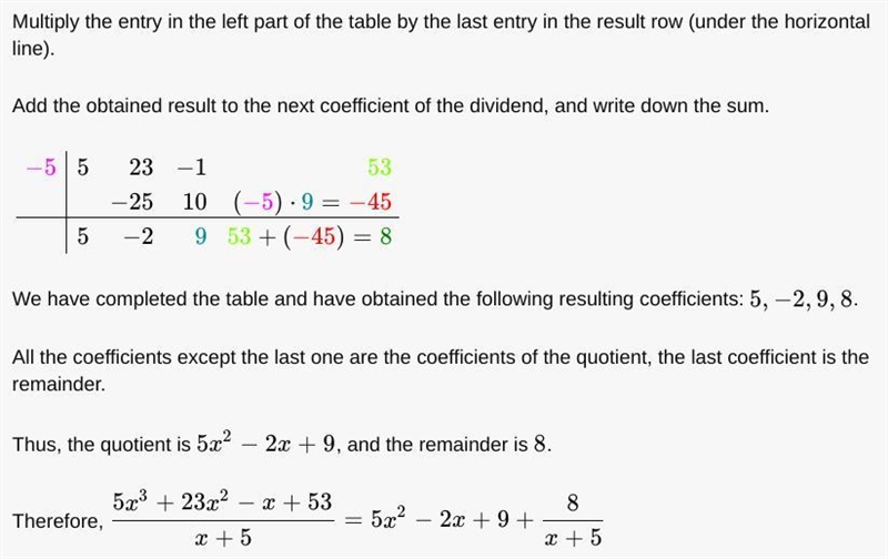 What is the remainder when you divide (5x^3+23x^2-x+53) / (x+5)-example-2