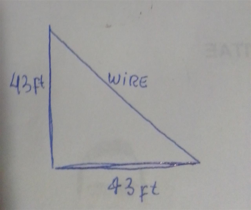 A supporting wire is to be attached to the top of a 43 foot antenna. If the wire must-example-1