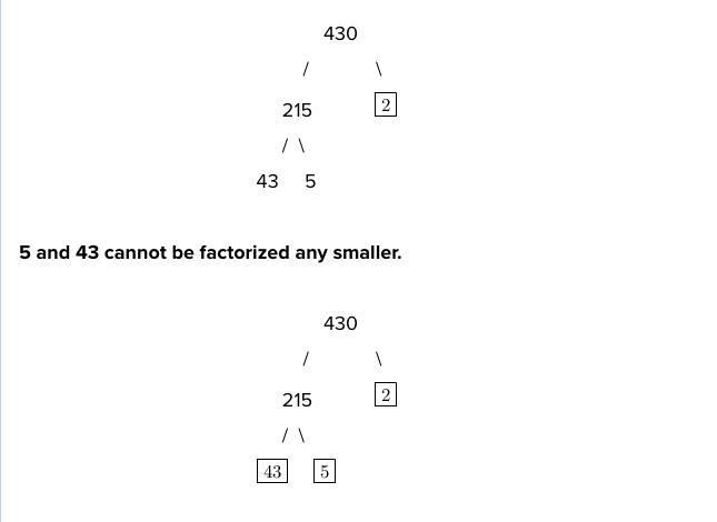 What is the prime factorization of 430-example-2