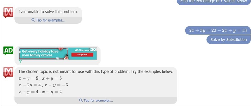 Determine if you have to add or subtract. Then find out y's value and then x's value-example-1