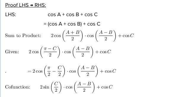 If A, B,C are the angles of a triangle then prove: (the following in picture) Please-example-1