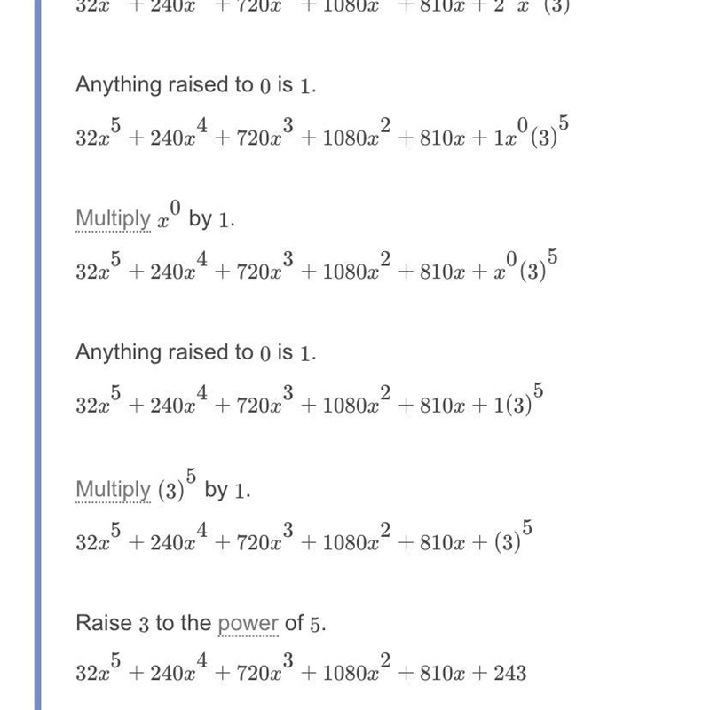 Expand the following using the Binomial Theorem and Pascal's Triangle. Please show-example-1