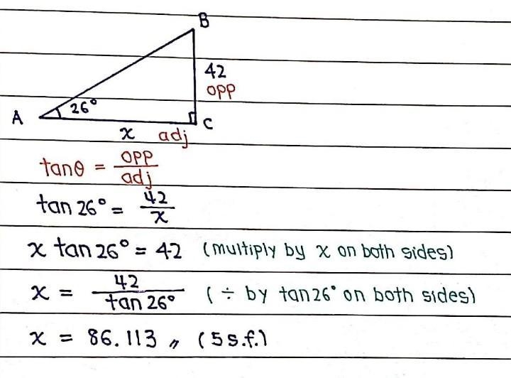 PLEASE HELP! Find the value of x. IMAGE BELOW a) 20.485 b) 35.631 c) 86.113-example-1