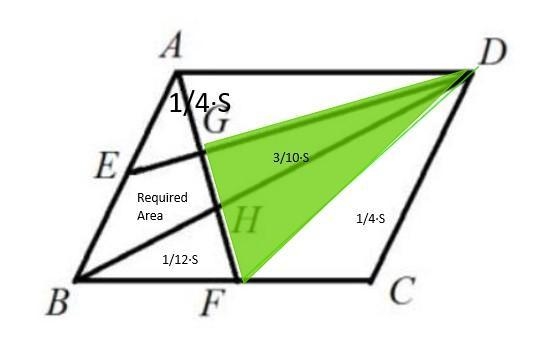 In parallelogram ABCD, points E and F are the midpoints of side AB and BC, respectively-example-1