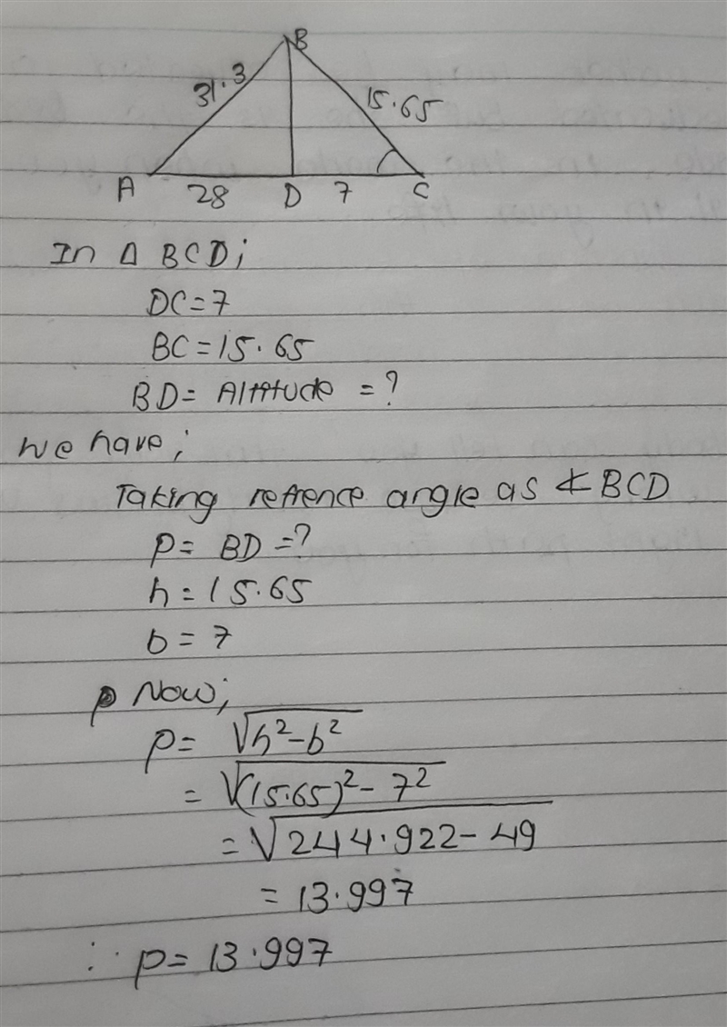 Help me with trig Pls !! using given triangle, calculate length of the altitude-example-1