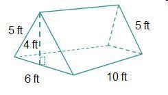 What is the minimum amount of cloth that was used to make the tent shown below? A-example-1