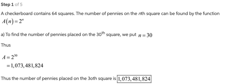 A check board contains 64 squares. If two are placed on the first square, four pennies-example-1