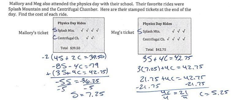 mallory and meg attend the physics day for their school. their favorite rides were-example-1