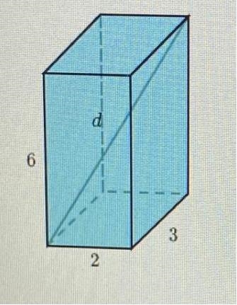 What is the length of the diagonal, d, of the rectangular prism shown below? Round-example-1