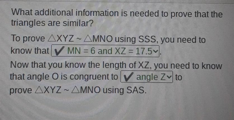 What additional information is needed to prove that the triangles are similar? To-example-1