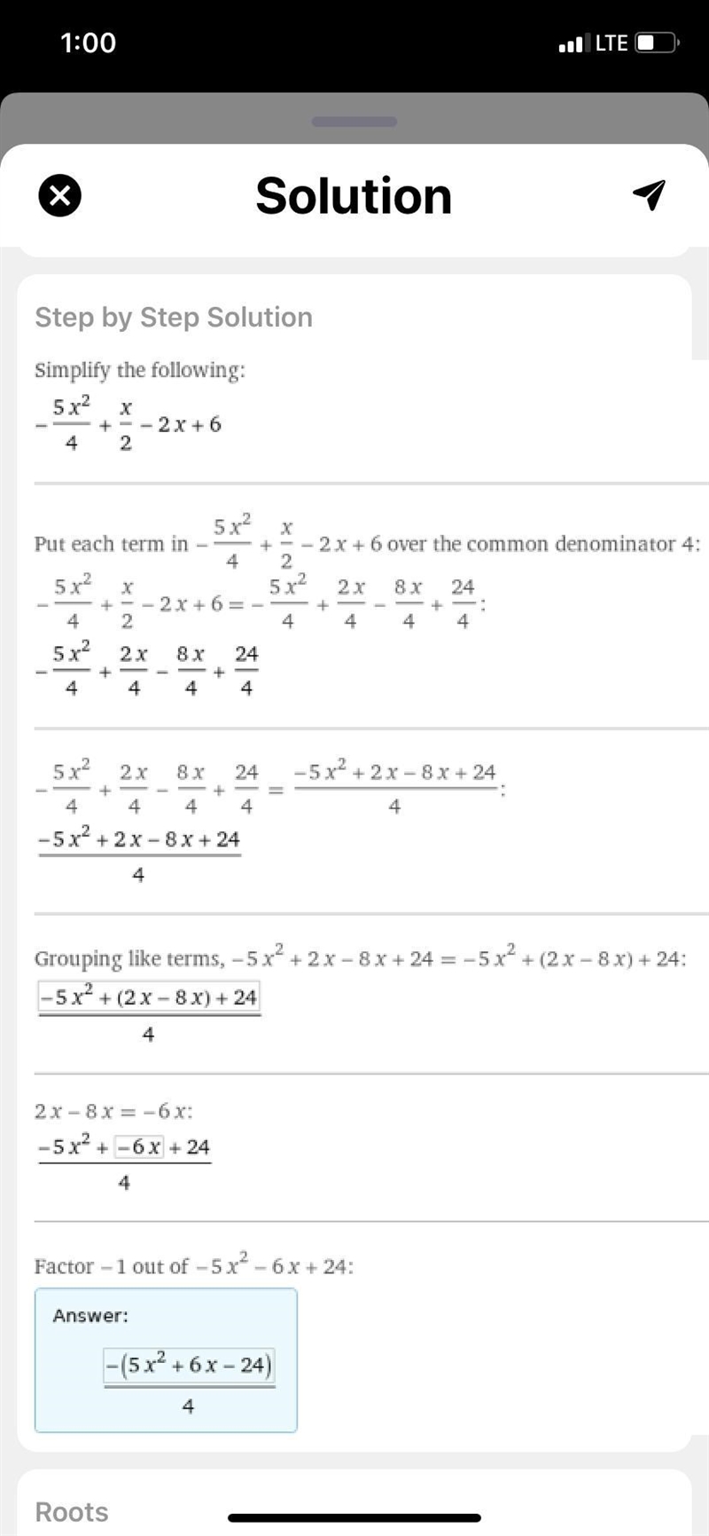 What is the product of 1/2x -1/4 and 5x^2 -2x +6 writhe your answer in standard form-example-1