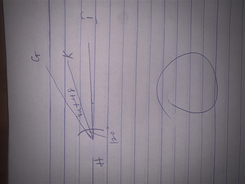 1. The measure of angle GHI is 120° Angle GHI is cut in half with ray HK, if angle-example-1